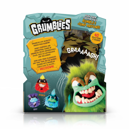 GRUMBLIES interaktyvus žaislas Tremor/Scorch, asot., 01894 01894