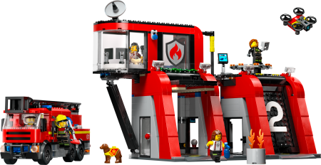 60414 LEGO® City Gaisrinė Su Ugniagesių Sunkvežimiu 