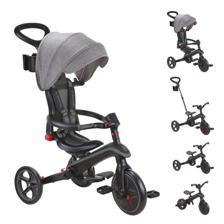 GLOBBER triratukas Explorer Trike 4in1,juodas-pilkas, 732-120 