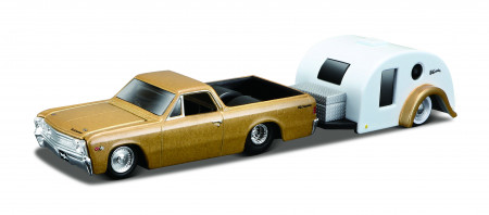 MAISTO DIE CAST 1941 automobilis su kelionine priekaba Tow and Go 1:64 asort, 15368 15368