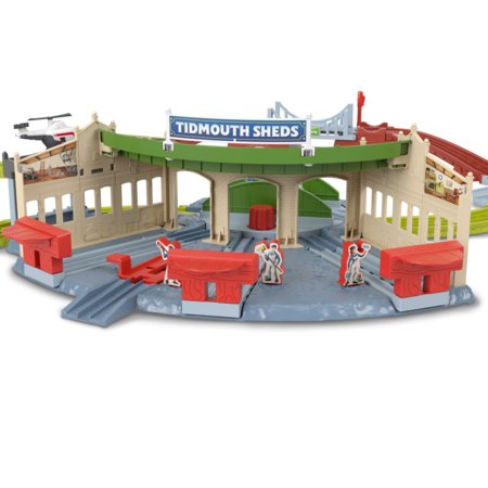 THOMAS & FRIENDS bėgių trasos rinkinys su lokomotyvų depu, JLL36 