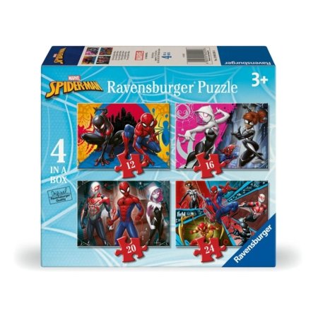 RAVENSBURGER vaikiška dėlionė Spider-Man, 12/16/20/24 det., 12004201 