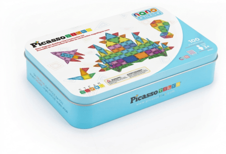 PICASSO TILES Magnetinis konstruktorius Construction set with Pencil box 100 det., PN04 