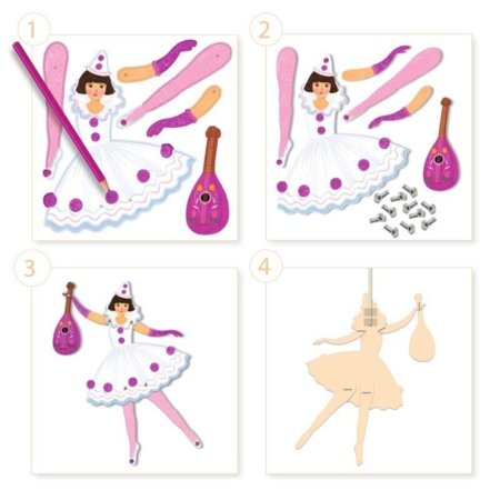 DJECO Judančios popierinės lėlės Balerinos, DJ09649 