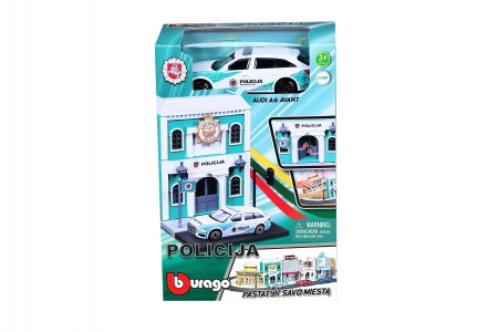 BBURAGO 1:43 policijos nuovada su Lietuvos Policijos automobiliu Bburago City, 18-31502 18-31502