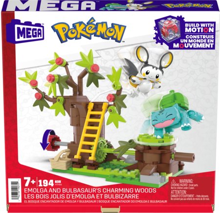 MEGA CONSTRUX POKEMON rinkinys Emolga ir Bulbasauras paslaptingame miške, HTH69 