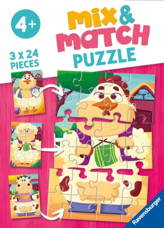 RAVENSBURGER dėlionės Mix and Match Farm, 3x24d., 5198 5198