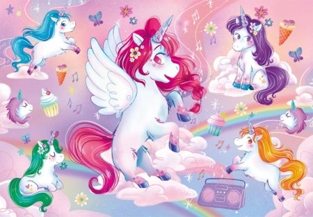 CLEMENTONI dėlionė Maxi Noli Jolly Unicorns, 24 det., 28525 