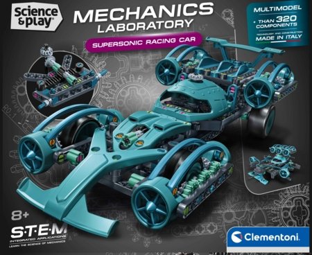 CLEMENTONI SCIENCE & PLAY BUILD konstruktorius Sport Car, 320 dalių, 75155 