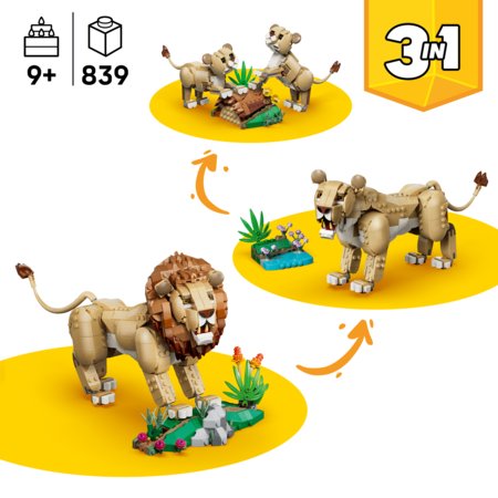 31386 LEGO® Creator Laukiniai gyvūnai: didingasis liūtas 