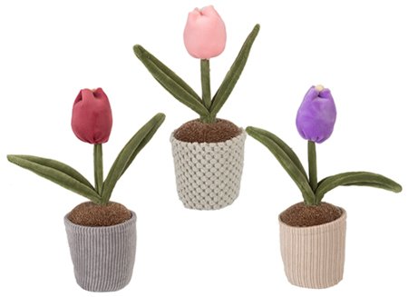 Pliušinis tulpės vazonėlis 24cm asort., 777016 