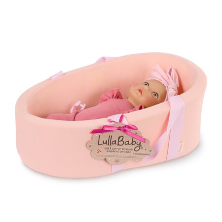 LULLABABY lėlė kūdikis minkštoje lovelėje, LBY7713Z 