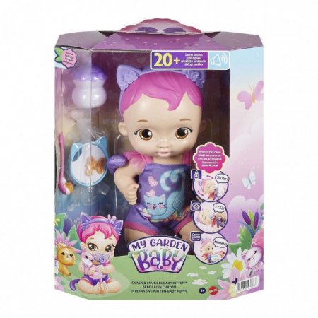 MY GARDEN BABY „Snack & Snuggle“ mažylis katinėlis (rožinis), HHP28 HHP28