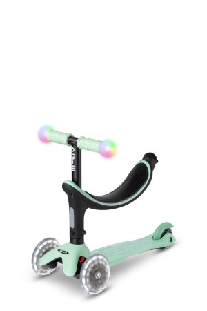MICRO paspirtukas Mini2Grow Deluxe Magic LED Mint, MMD357 