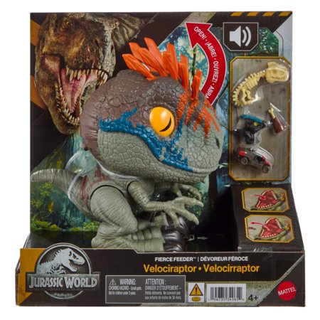 JURASSIC WORLD FIERCE FEEDER interaktyvus dinozauras Velociraptor , JKG86 