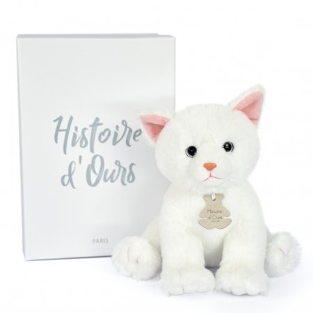 DOUDOU ET COMPAGNIE minkšta balta katė 18cm, HO3155 