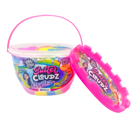 COMPOUND KINGS slaimas Butter Cloudz Swirls Large Rainbow Cotton Candy, WC11051712CKINT 