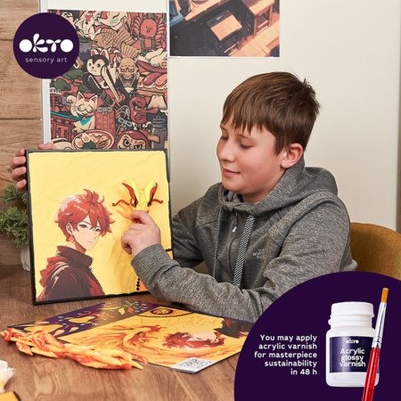 OKTO MANGA 3D Kūrybinis rinkinys Fire 30x40 cm, 20039 