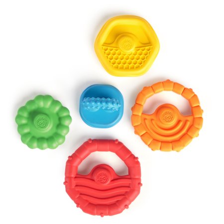 BABY EINSTEIN įvairių tekstūrų kramtukas Stack & Teether, 12356 
