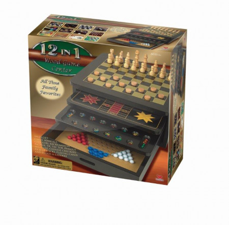 SPINMASTER GAMES 12 žaidimų rinkinys Wood Game Center, 6033155 