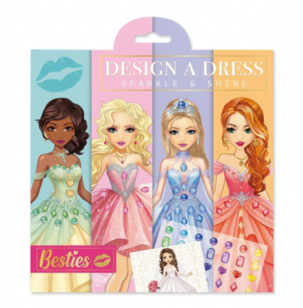 BESTIES DESIGN A DRESS kūrybinė knygelė, 140053 