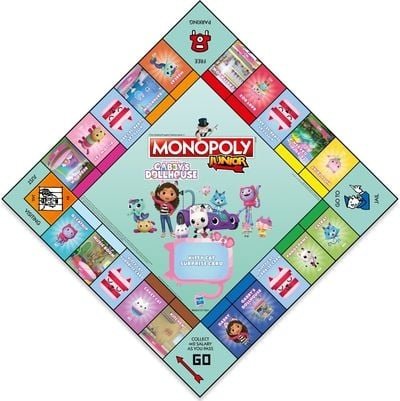 MONOPOLY JUNIOR stalo žaidimas Gabby's Dollhouse, LT, LV, EE, WM04157-ML1-6 