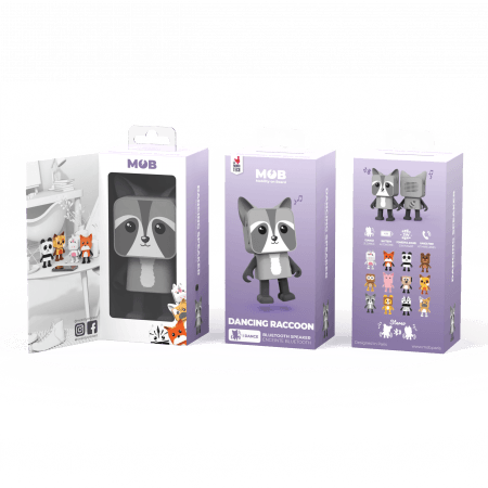 MOB DESIGN garsiakalbis Dancing Animal Raccoon, DA-22-02 DA-22-02