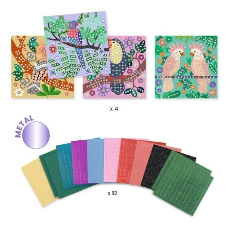 DJECO Kūrybinis rinkinys-mozaika Tropiniai paukščiai, DJ09419 