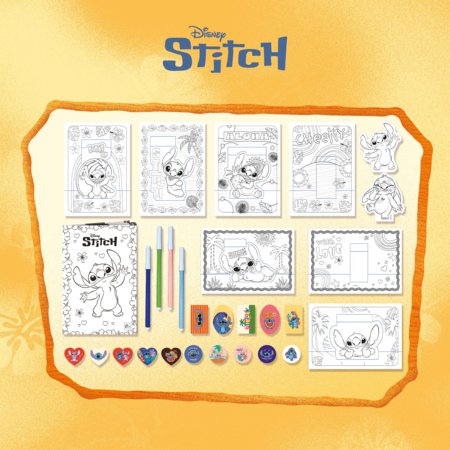 STITCH spalvinimo ir piešimo rinkinys kuprinėje, 110674 