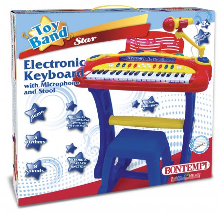 BONTEMPI elektroninė klaviatūra su mikrofonu ir kėdute, 13 3442 13 3442