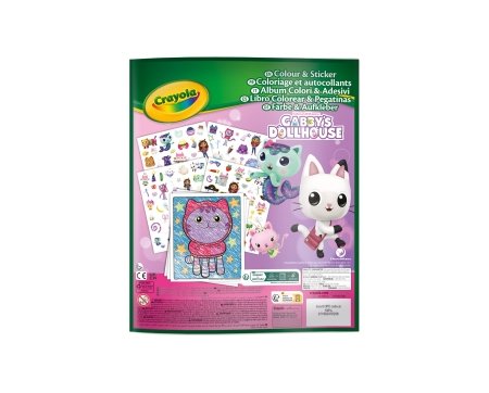 CRAYOLA kūrybinis rinkinys Color & Sticker, Gabby's Dollhouse, 04-7025G 