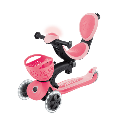 GLOBBER paspirtukas Go Up Baby Lights 360, 3in1, pastelinis rožinis, 844-210 