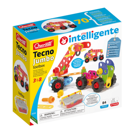 QUERCETTI Tecno Jumbo Toolbox veržlių ir varžtų konstravimo rinkinys 84vnt, 6150 
