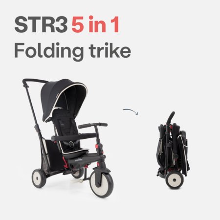 SmarTrike STR3 Plus sulankstomas triratukas-vežimėlis, juodas, 5021933 