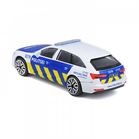 BBURAGO 1:43 automodelis Audi A6 Avant Estijos policija, 18-30415EE 18-30415EE