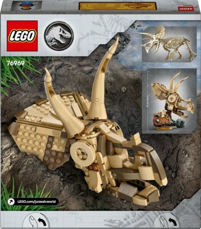 76969 LEGO® Jurassic World™ Dinozaurų fosilijos: triceratopso kaukolė 