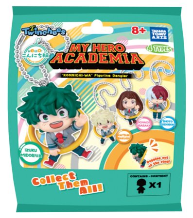 TWINCHEES My Hero Academia raktų pakabukas, Konnichi-Wa, asort., M806599 