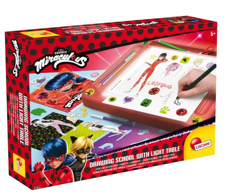 LISCIANI LADYBUG piešimo rinkinys su šviečiančia lenta Drawing School, 96930 96930