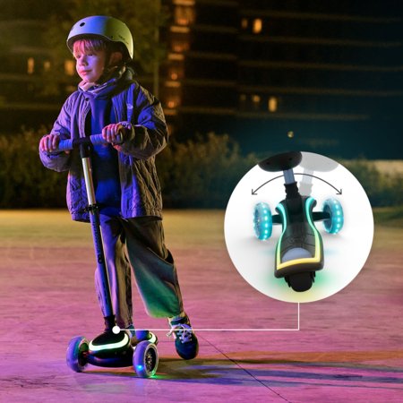 KINDERKRAFT triratis LED paspirtukas su sėdyne 2 in 1, RAKET UP, mėlynas, KRRAUP00BLU0000 