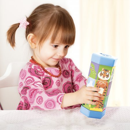 QUERCETTI sukiojama dėlionė gyvūnai Tubo Mix and Match, 2582 2582