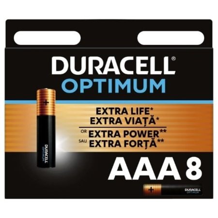 DURACELL baterijos Optimum, AAA, 8 vnt, 400-08476 
