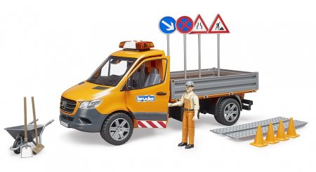 BRUDER MB Sprinter komunalinė transporto priemonė su vairuotoju ir priedais, 02677 02677