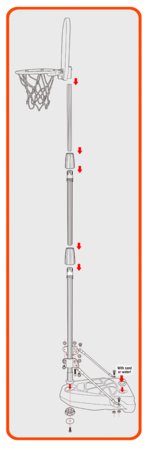 STAMP Iron Man krepšinio stovas su šviesomis ir garsais, 100–160 cm, IM725652 