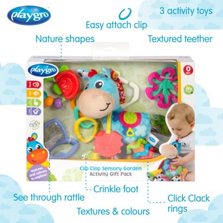 PLAYGRO veiklos žaislų rinkinys Clip Clop Sensory Garden Activity, 0188178 
