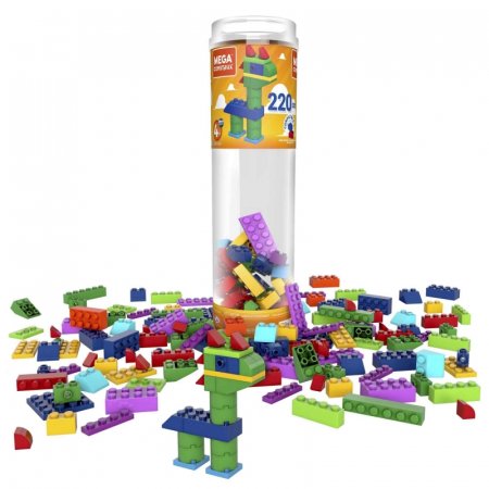 MEGA BLOKS vaivorykštės spalvų kaladėlės tūboje 220 det., GVM51 GVM51
