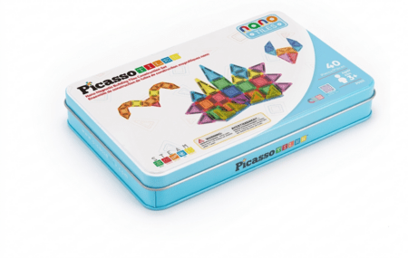 PICASSO TILES Magnetinis konstruktorius Construction set with Pencil box 40 det., PN010 