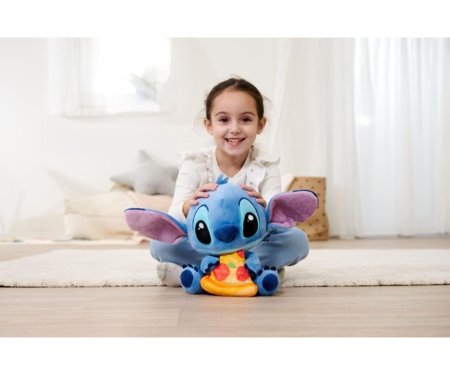 SIMBA Disney pliušinis žaislas Stitch su pica, 25 cm, 6315870514 