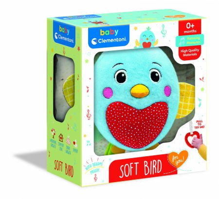 CLEMENTONI Baby minkštas muzikinis žaislas Bird, 17794 17794