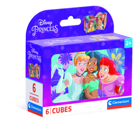 CLEMENTONI Disney Princess dėlionė, 6 kubai, 40660 