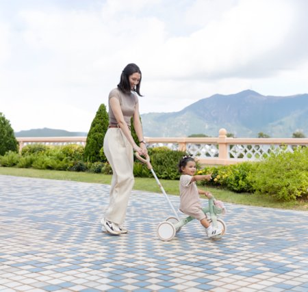 GLOBBER mokomasis triratukas Learning Trike, 3in1 Plus, pistacinis, 738-109 